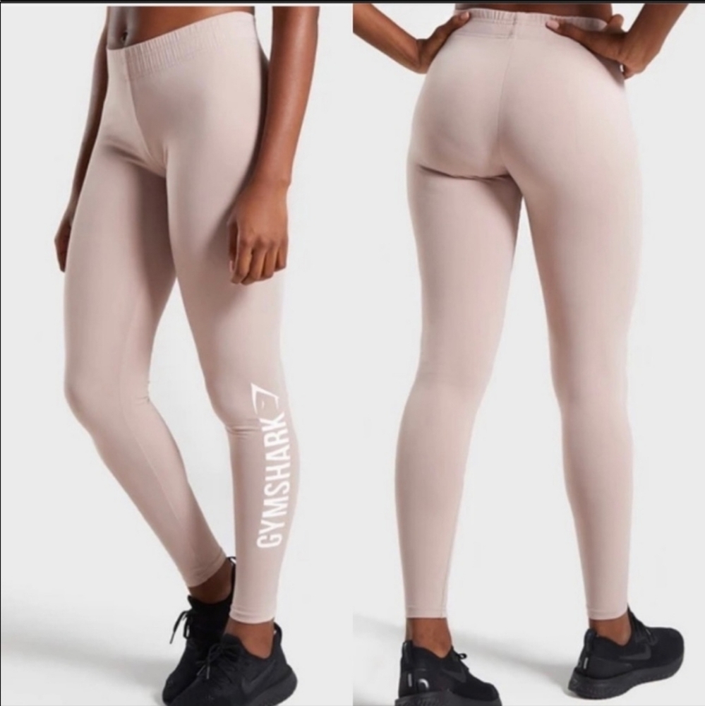 Gymshark Women's‎ Large Pull On Jogger Style Pants Pink Mauve Logo Pant Legging